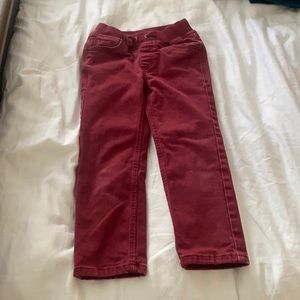 Hanna Andersson Jersey lined jeans, red, elastic